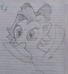 Size: 3065x3311 | Tagged: safe, artist:zamiración, imported from derpibooru, oc, oc only, earth pony, cute, lined paper, pencil drawing, photo, solo, traditional art