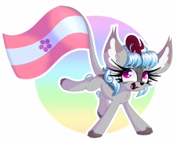 Size: 4096x3299 | Tagged: safe, artist:windykirin, imported from derpibooru, oc, oc only, kirin, big ears, cloven hooves, cute, eyelashes, female, happy, mare, pride, pride flag, sapphic pride flag, solo
