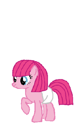 Size: 299x459 | Tagged: safe, artist:qjosh, imported from derpibooru, pinkie pie, earth pony, pony, age regression, baby, baby pony, diaper, female, filly, foal, pinkamena diane pie, sequence, solo, younger