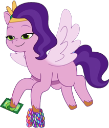 Size: 772x904 | Tagged: safe, edit, edited screencap, editor:pascalmulokozi2, imported from derpibooru, screencap, pipp petals, spoiler:g5, spoiler:my little pony: tell your tale, spoiler:tyts02e13, background removed, bracelet, g5, jewelry, money, my little pony: tell your tale, not a vector, p + p = bffs, simple background, smug, transparent, transparent background