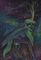 Size: 4222x6166 | Tagged: safe, artist:cahandariella, imported from derpibooru, oc, alicorn, pony, atg 2024, colored pencil drawing, confused, fanfic art, female, filly, foal, mare, mystery, newbie artist training grounds, scared, solo, story included, traditional art