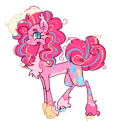 Size: 2048x2048 | Tagged: safe, artist:cingulomana, imported from derpibooru, part of a set, pinkie pie, earth pony, pony, alternate accessories, alternate color palette, alternate cutie mark, alternate design, alternate mane color, alternate tail color, alternate tailstyle, alternate universe, big tail, blue eyes, chest fluff, coat markings, colored, colored belly, colored eartips, colored eyebrows, colored hooves, colored sclera, concave belly, crystal eyes, curly mane, curly tail, ear fluff, ear tufts, eyelashes, facial markings, female, flat colors, food, frosting, gem eyes, high res, hooves, leg fluff, long eyelashes, long legs, long mane, long neck, looking back, mare, messy, messy mane, mismatched hooves, multicolored hooves, neck fluff, pale belly, pink coat, pink hooves, pink mane, pink tail, profile, purple coat, raised hoof, shiny eyes, shiny hooves, shoulder fluff, simple background, slender, smiling, snip (coat marking), socks (coat markings), solo, sparkly eyes, sparkly hooves, sparkly legs, splotches, sprinkles in tail, standing, tail, tail accessory, tall ears, thin, three toned mane, three toned tail, tongue out, transparent background, tri-color mane, tri-color tail, tri-colored mane, tri-colored tail, tricolor mane, tricolor tail, tricolored mane, tricolored tail, unshorn fetlocks, wall of tags, wingding eyes, yellow sclera