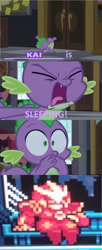 Size: 1280x3128 | Tagged: safe, edit, edited screencap, imported from derpibooru, screencap, spike, princess spike (episode), crossover, gravity circuit, kai (gravity circuit), yelling