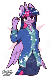 Size: 744x1052 | Tagged: safe, artist:chiefywiffy, imported from derpibooru, twilight sparkle, alicorn, anthro, clothes, dress, horn, kebaya, simple background, solo, twilight sparkle (alicorn), white background, wings