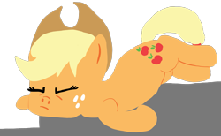 Size: 2437x1499 | Tagged: safe, artist:wissle, imported from derpibooru, applejack, earth pony, pony, atg 2024, eyes closed, faceplant, falling, female, mare, newbie artist training grounds, silly, silly pony, simple background, solo, solo focus, stairs, transparent background, who's a silly pony