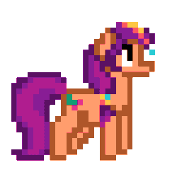 Size: 256x256 | Tagged: safe, artist:cupute, imported from derpibooru, sunny starscout, earth pony, pony, animated, background pony, braid, commission, cute, digital art, g5, gif, pixel animation, pixel art, png, simple background, solo, sunnybetes, transparent background, ych result