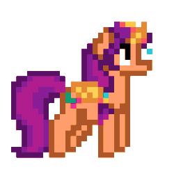 Size: 256x256 | Tagged: safe, artist:cupute, imported from derpibooru, sunny starscout, alicorn, pony, alicornified, animated, background pony, braid, commission, cute, digital art, g5, gif, pixel animation, pixel art, png, race swap, simple background, solo, sunnybetes, transparent background, ych result