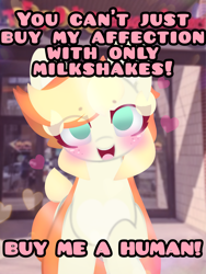 Size: 4096x5460 | Tagged: safe, artist:sodapop sprays, imported from derpibooru, oc, oc only, oc:sodapop sprays, pegasus, pony, caption, chest fluff, ear fluff, implied human, implied slavery, looking at you, meme, solo, text