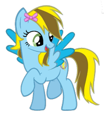 Size: 523x616 | Tagged: safe, artist:amelia-bases, artist:lucky bolt, imported from derpibooru, oc, oc only, oc:lucky bolt, pegasus, pony, base used, bow, cutie mark, hair bow, happy, not rainbow dash, simple background, solo, transparent background