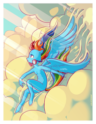 Size: 1640x2126 | Tagged: safe, artist:starvingunicorn, imported from derpibooru, rainbow dash, anthro, pegasus, unguligrade anthro, cloud, female, googgles, solo, solo female