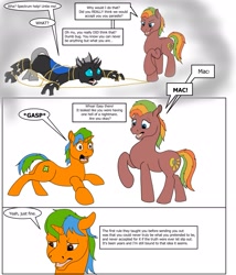 Size: 2131x2491 | Tagged: safe, artist:termyotter, imported from derpibooru, oc, oc:macrophage, oc:spectrum gear, changeling, pony, atg 2024, disguise, disguised changeling, newbie artist training grounds, rope