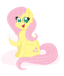 Size: 1960x2310 | Tagged: safe, artist:cinematic-fawn, imported from derpibooru, fluttershy, pegasus, pony, cheek fluff, chest fluff, cute, donut, ear fluff, female, food, happy, looking at you, mare, open mouth, open smile, shyabetes, simple background, smiling, solo, white background