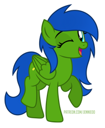 Size: 742x900 | Tagged: safe, artist:jennieoo, imported from derpibooru, oc, oc only, oc:checkpoint, pegasus, pony, happy, looking at you, one eye closed, raffle prize, raffle winner, show accurate, simple background, smiling, smiling at you, solo, transparent background, vector, wink, winking at you