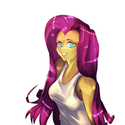 Size: 5000x5000 | Tagged: safe, imported from derpibooru, fluttershy, human, equestria girls, breasts, busty fluttershy, clip studio paint, clothes, shirt, solo, t-shirt