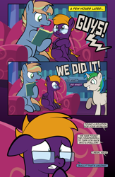 Size: 1920x2948 | Tagged: safe, artist:alexdti, imported from derpibooru, oc, oc:brainstorm (alexdti), oc:purple creativity, oc:star logic, pegasus, pony, unicorn, comic:quest for friendship retold, glasses, horn