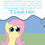 Size: 2000x2000 | Tagged: safe, artist:zoeyhorse, imported from derpibooru, fluttershy, pegasus, pony, big eyes, bust, female, implied flutterdash, implied lesbian, implied rainbow dash, implied shipping, mare, offscreen character, smiling, solo, teary eyes, thought bubble