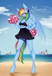 Size: 2740x4000 | Tagged: safe, artist:kutoshi, imported from derpibooru, applejack, fluttershy, pinkie pie, rainbow dash, rarity, spike, twilight sparkle, alicorn, anthro, dragon, pegasus, unicorn, belly button, bikini, breasts, cheerleader, clothes, ear fluff, female, g4, high res, horn, lucky bastard, male, mane seven, mane six, older, older spike, ship:flutterspike, ship:sparity, ship:twispike, shipping, solo focus, spike gets all the mares, straight, swimsuit, teenage spike, teenaged dragon, teenager, twilight sparkle (alicorn)