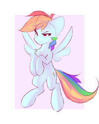 Size: 2000x2500 | Tagged: safe, artist:o0o-bittersweet-o0o, imported from derpibooru, rainbow dash, pegasus, pony, blushing, eyebrows, female, flying, high res, legs together, simple background, sketch, smiling, smirk, solo, spread wings, wings