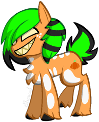 Size: 555x688 | Tagged: safe, artist:kharmacal, imported from derpibooru, oc, oc only, oc:bone spice, earth pony, pony, artfight, black hooves, blank eyes, chest fluff, coat markings, colored hooves, colored teeth, coontails, earth pony oc, freckles, gift art, grin, hooves, orange coat, scene hair, shading, sharp teeth, simple background, smiling, solo, tail, teeth, transparent background, two toned mane, two toned tail, unshorn fetlocks, yellow teeth