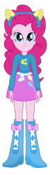 Size: 312x1077 | Tagged: safe, artist:matheusema, artist:qbert2kcat, imported from derpibooru, pinkie pie, equestria girls, background removed, boots, clothes, high heel boots, shirt, shoes, simple background, skirt, solo, sweater, transparent background