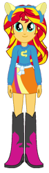 Size: 280x987 | Tagged: safe, artist:matheusema, artist:qbert2kcat, imported from derpibooru, equestria girls, background removed, boots, clothes, high heel boots, shirt, shoes, simple background, skirt, solo, sweater, transparent background