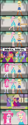 Size: 1920x8640 | Tagged: safe, artist:cartoonmasterv3, imported from derpibooru, applejack, fluttershy, pinkie pie, rainbow dash, rarity, sci-twi, sunset shimmer, twilight sparkle, human, undead, zombie, equestria girls, 8 panel comic, british, clothes, comic, dress, infected, long dress, long skirt, skirt