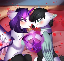 Size: 4096x3861 | Tagged: safe, artist:2pandita, oc, oc only, pony, female, looking at each other, male, mare, stallion