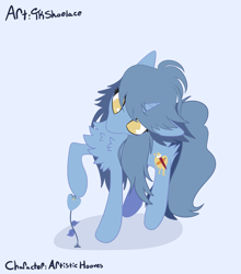 Size: 1904x2161 | Tagged: safe, artist:tkshoelace, imported from derpibooru, oc, oc only, oc:artistic hooves, pony, unicorn, artfight, chest fluff, cutie mark, flower, head tilt, horn, raised leg, simple background, solo