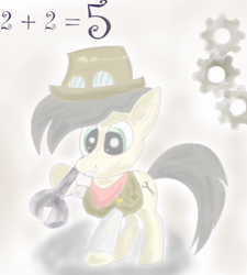 Size: 522x579 | Tagged: safe, imported from derpibooru, oc, oc only, earth pony, pony, clothes, enthusiasm, gears, industrial, plane, solo