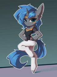 Size: 3990x5403 | Tagged: safe, alternate version, artist:zwmushak, imported from derpibooru, oc, oc only, oc:cork, pony, semi-anthro, clothes, dark skin, egyptian, female, greek, leotard, mare, pantyhose, solo