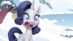 Size: 1920x1080 | Tagged: safe, edit, edited screencap, imported from derpibooru, screencap, rarity, pony, unicorn, my little pony: pony life, my little pony: stop motion short, cute, funny, horn, screaming