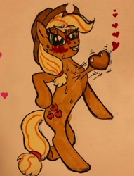 Size: 2871x3760 | Tagged: safe, imported from derpibooru, applejack, cardiophilia, fetish, heart, heart (organ), heart out of chest, heartbeat, heartbeats, organs, seductive, seductive look