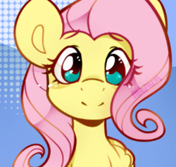 Size: 448x425 | Tagged: safe, artist:midnightpremiere, imported from derpibooru, fluttershy, pegasus, pony, bust, cute, female, looking at you, mare, shyabetes, smiling, smiling at you, solo