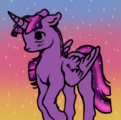 Size: 690x682 | Tagged: safe, artist:starstation, imported from derpibooru, twilight sparkle, alicorn, pony, gradient background, solo, sparkles, twilight sparkle (alicorn)