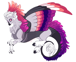 Size: 4400x3600 | Tagged: safe, artist:gigason, imported from derpibooru, oc, oc only, oc:gray, draconequus, colored wings, multicolored wings, offspring, parent:discord, parent:queen novo, simple background, solo, transparent background, wings