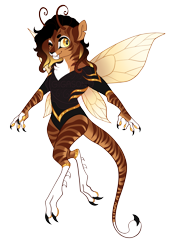 Size: 3500x5100 | Tagged: safe, artist:gigason, imported from derpibooru, oc, oc only, oc:wasp, hybrid, offspring, parent:capper dapperpaws, simple background, solo, transparent background