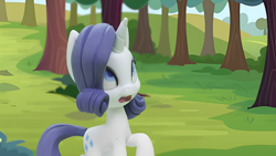 Size: 1920x1080 | Tagged: safe, edit, edited screencap, imported from derpibooru, screencap, rarity, pony, unicorn, gem of a problem, my little pony: pony life, my little pony: stop motion short, concerned, cute, horn