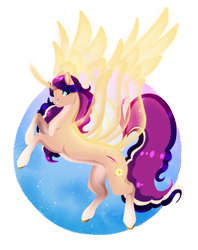 Size: 2000x2528 | Tagged: safe, artist:oneiria-fylakas, imported from derpibooru, sunny starscout, alicorn, pony, g5, race swap, solo, sunnycorn