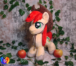 Size: 2640x2304 | Tagged: safe, artist:1stastrastudio, imported from derpibooru, bright mac, pony, apple, food, irl, photo, plushie, solo