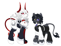 Size: 5960x4473 | Tagged: safe, artist:焰心fireworks, imported from derpibooru, oc, oc:bloody opus, oc:resty, pony, unicorn, vampire, female, horn, male