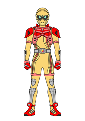 Size: 2480x3508 | Tagged: safe, edit, editor:pascalmulokozi2, imported from derpibooru, sunset shimmer, armor, kamen rider, kamen rider ex-aid, simple background, solo, tokusatsu, white background