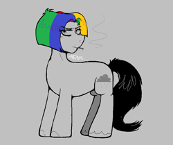 Size: 904x754 | Tagged: safe, artist:dsstoner, imported from derpibooru, oc, oc only, earth pony, pony, cigarette, male, multicolored hair, rainbow hair, smoking, stallion