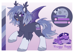 Size: 931x673 | Tagged: safe, artist:cheekipone, imported from derpibooru, oc, oc only, oc:steamy nights, bat pony, pony, reference sheet, solo