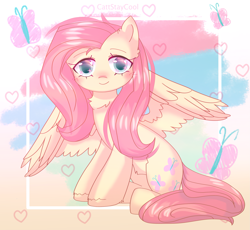 Size: 3217x2964 | Tagged: safe, artist:cattstaycool, imported from derpibooru, fluttershy, gradient background, solo