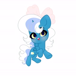 Size: 6890x6890 | Tagged: safe, artist:riofluttershy, imported from derpibooru, oc, oc only, oc:fleurbelle, alicorn, pony, alicorn oc, blushing, bow, chibi, female, hair bow, horn, mare, simple background, solo, white background, wings, yellow eyes