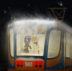 Size: 944x924 | Tagged: safe, artist:subway777, imported from derpibooru, oc, oc only, earth pony, pony, unicorn, earth pony oc, horn, train, unicorn oc