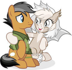 Size: 3467x3360 | Tagged: safe, artist:cirillaq, imported from derpibooru, quibble pants, oc, oc:cuddy, bat pony, pony, simple background, transparent background, vector