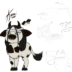 Size: 800x800 | Tagged: safe, imported from derpibooru, cow, pony, reference sheet, sketch