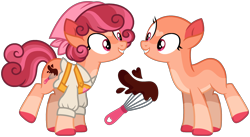 Size: 2268x1243 | Tagged: safe, artist:strawberry-spritz, imported from derpibooru, oc, earth pony, pony, clothes, female, magical lesbian spawn, mare, offspring, parent:cup cake, parent:posey shy, shirt, simple background, solo, transparent background