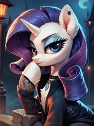 Size: 760x1024 | Tagged: safe, imported from derpibooru, rarity, ai content, ai generated, generator:pony diffusion v6 xl, generator:stable diffusion, gothic, prompter:thelight3d